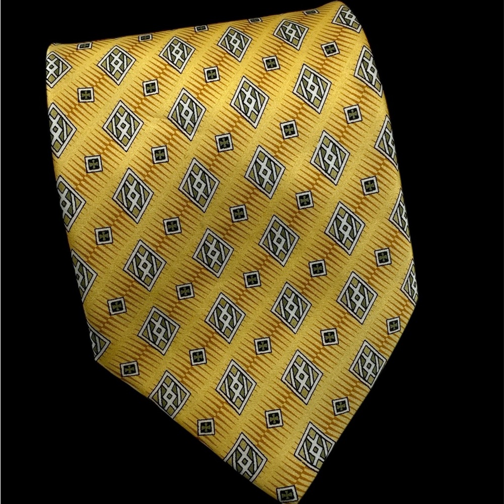 Sophisticated St Loren Italian Handmade 100% Silk Men's Neck Tie Gold and Blue